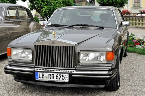 Classic grey Rolls-Royce with gold-plated brand figure, Retro Classics meets Baroque, Ludwigsburg,