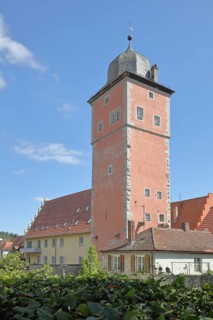 Historic Klingentor gate built in 1307, town gate, town tower, Klingentor tower, Ochsenfurt, Lower