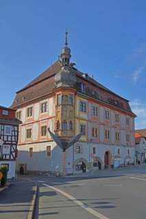 Town hall, market square, Bad Königshofen, Rhön, Lower Franconia, Franconia, Bavaria, Germany