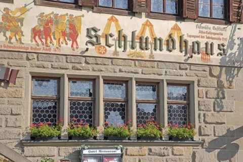 Wall painting on the history of the town at the entry of Swedish King Gustav II Adolf, Swedish,