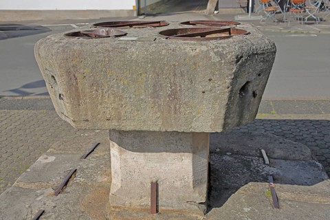 Historic grain stone from 1525, calibration measure for grain, calibration of grain, measure for