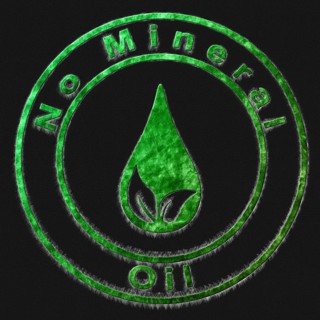 NO Mineral Oil Green Symbol Drawn on Black Background