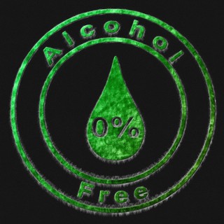 Alcohol Free Green Symbol Drawn on Black Background