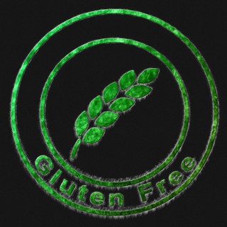 Gluten Free Green Symbol Drawn on Black Background