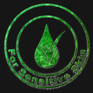 For Sensitive Skin Green Symbol Drawn on Black Background