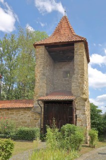 Powder tower built in the 16th century, shell tower, Bad Rodach, Upper Franconia, Franconia,