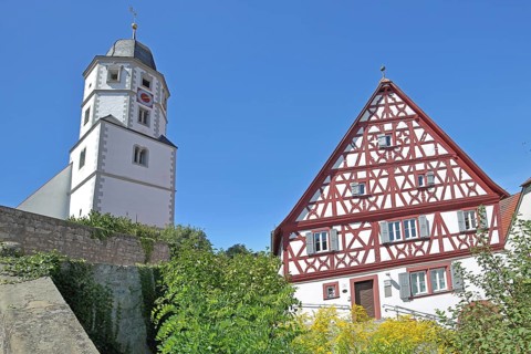 St. Nicholas Church built in 1510 and cantor's house built in 1510, half-timbered house,