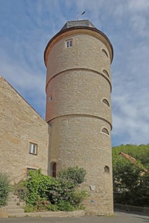 White Tower, former defence defence tower of the town fortifications, Marktbreit, Lower Franconia,