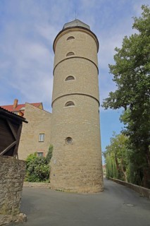 White Tower, former defence defence tower of the town fortifications, Marktbreit, Lower Franconia,