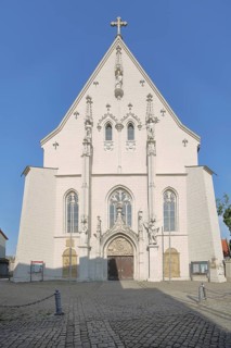 Late Gothic knight's chapel, Marienkapelle, portal, Haßfurt, Lower Franconia, Franconia, Bavaria,