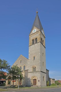Neo-Romanesque Christuskirche built in 1899, Haßfurt, Lower Franconia, Franconia, Bavaria, Germany