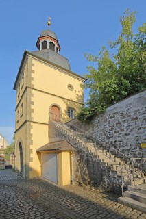 Main Gate built in 1616, part of the former town wall, town fortification, town gate, Haßfurt,
