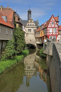 Half-timbered house Malerwinkelhaus and Main Gate at Breitbach, museum, town gate, idyll,