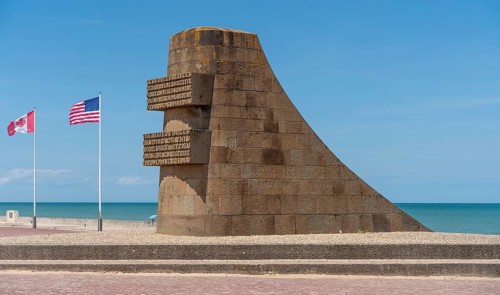 Memorial at Omaha beach which was one of the five areas of the Allied invasion of German-occupied