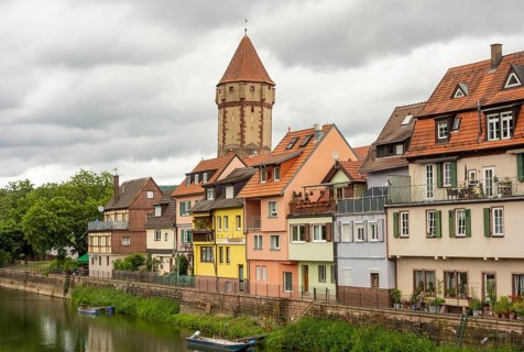 City view of Wertheim am Main in Southern Germany at summer time