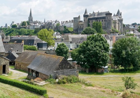 City view of Vitre in Brittany, France