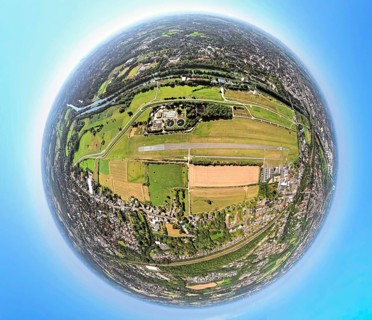 Aerial photograph, Hamm Lippewiesen EDLH airfield, Hamm Mattenbecke sewage treatment plant, earth