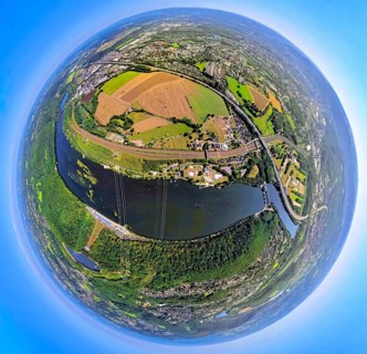Aerial view, Hengsteysee between the cities of Hagen, Herdecke and Wetter, Salitos Beach