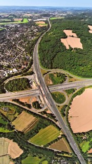 Aerial view, Westhofener Kreuz motorway junction with motorway A45 and motorway A1, construction