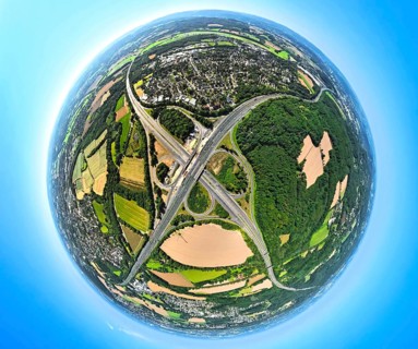 Aerial view, Westhofener Kreuz motorway junction with motorway A45 and motorway A1, construction