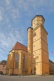 St Bartholomew's Church built 15th century, Volkach, Lower Franconia, Franconia, Bavaria, Germany