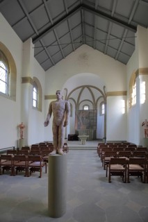 Modern sculpture in St Boniface's Castle Chapel, interior view, Salzburg Castle, Bad Neustadt an