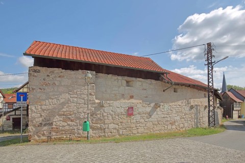 Historic ox wall tower, former town wall, building, Heldburg, Thuringia, Germany