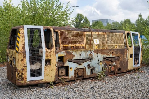 Diesel locomotive RD 4, mining machinery, Zollverein Coal Mine Industrial Complex, UNESCO World