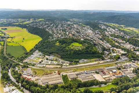 Aerial view, residential area local view district Obereimer and allotment garden association