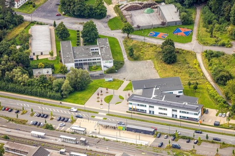 Aerial view, Sauerland-Hellweg-Kolleg SHK and Kolping-Bildungszentren Südwestfalen GmbH - Arnsberg