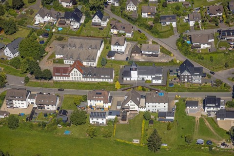 Aerial view, Kath. Verbundgrundschule der Stadt Drolshagen - Teilstandort Schreibershof, catholic