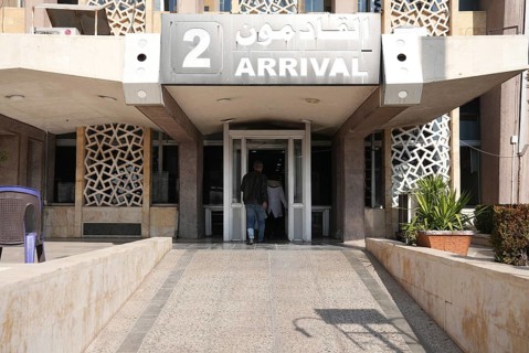 PGeneral view shows the interior halls of Aleppo International Airport after reopening following