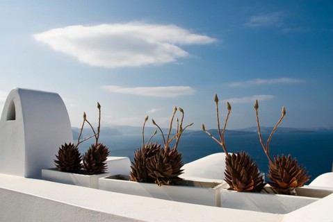 Beautiful mountain village of Oia in the north of the Cyclades island of Santorini, Cyclades, Oia,