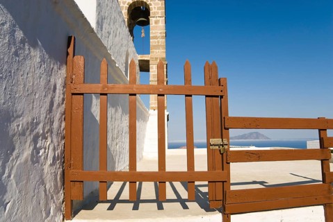 The Byzantine church of Korphiatisia in the village of Plaka fu on the Cycladic island of Milos,