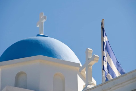 Greek Orthodox church on the Cyclades island of Paros, Cyclades, Paroikia, Paros, Greece