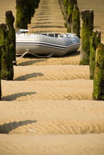 Remains of the tide-independent eastern jetty of the North Sea island of Wangerooge, East Frisian
