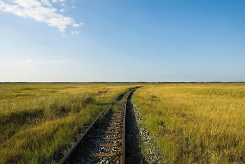 Railway tracks of the Wangerooger Insel-Schmalspurbahn, East Frisian Island of Wangerooge,