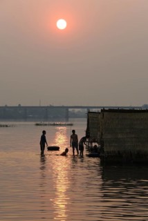 Sunset atmosphere at the Mon River, Ubon Ratchathani, Ubon Ratchathani, Ubon Ratchathani, Thailand