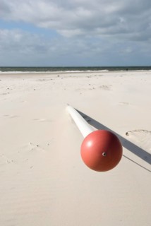 Flagpole impressions on the west beach of the North Frisian island of Amrum, Amrum, Norddorf, North
