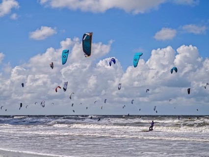 California kitesurfing Masters 2025 on the edge of the Wadden Sea UNESCO World Heritage Site, North