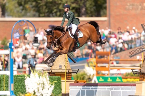 Tom Wachman of Ireland, riding Tabasco De Toxandria Z, competes in the first round of the 2025 BMO
