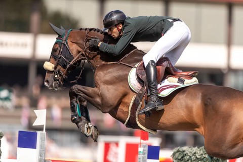 Pedro Junquiera Muylaert of Brazil, riding Quax 76, competes in the first round of the 2025 BMO
