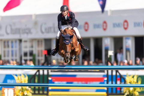 Joseph Stockdale of Great Britain, riding Ebanking, competes in the first round of the 2025 BMO