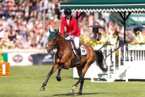 Jose Antonio Chedraui of Mexico, riding Haraminka P, competes in the first round of the 2025 BMO