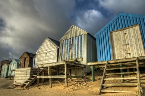 Beach huts, Wales, United Kingdom