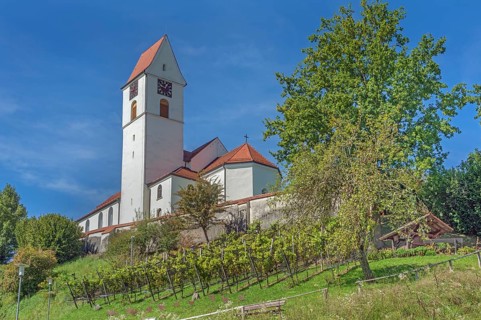 Parish church of St Lawrence from 1404 in Leupolz in Karbachtal, Allgäu, Baden-Württemberg, Germany