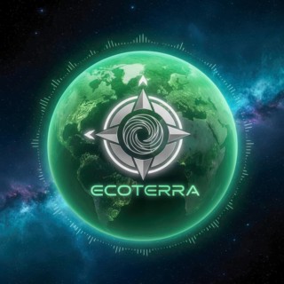 The Ecoterra logo features a stylized compass over a green Earth, set against a backdrop of stars