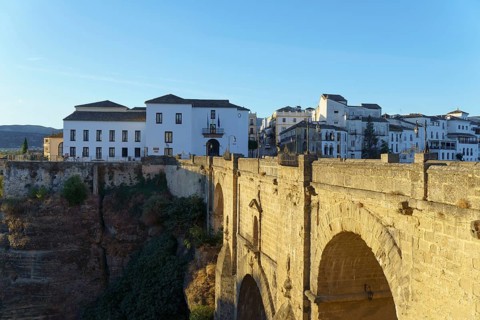 Puente nuevo bridge in ronda, spain, connecting districts, is a breathtaking architectural marvel
