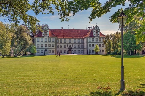 New castle with castle park in Kisslegg, Allgäu, Baden-Württemberg, Germany