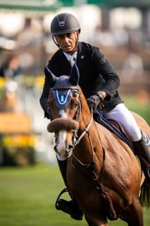 Sameh El Dahan or Great Britain, riding WKD Toronto competes in the 2025 Spruce Meadows Masters on